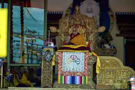 dalai lama während den kalachakra-initiationen, choklamsar